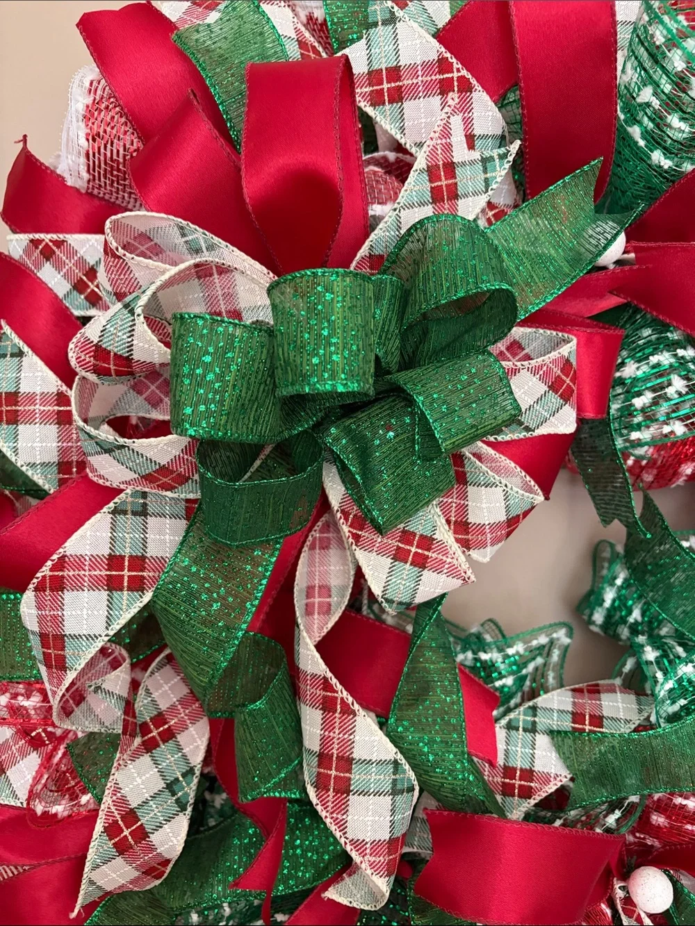 Holiday Red & Green Decorative Wreath